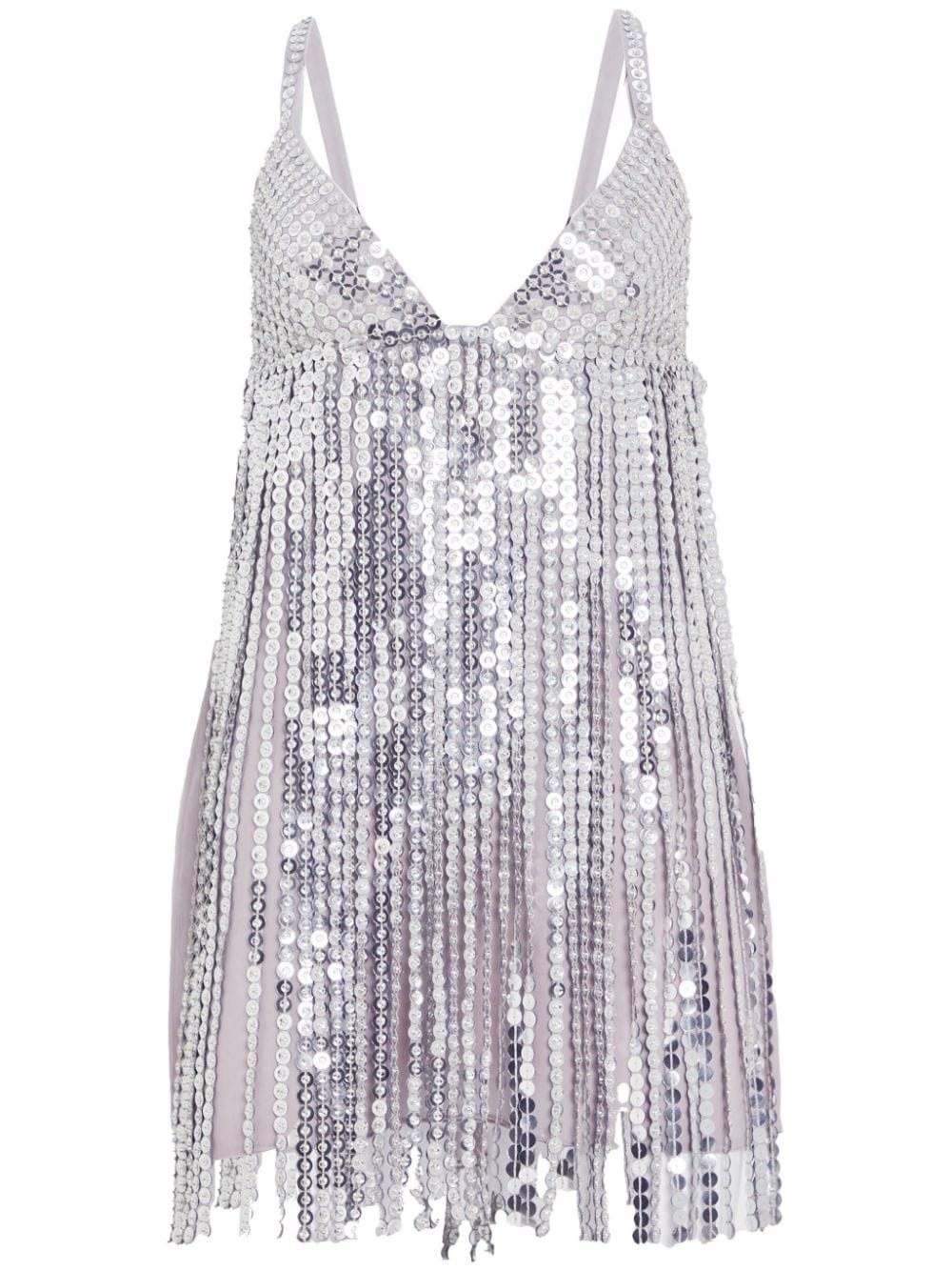 Retrofete Alva embellished fringed minidress - Grey von Retrofete