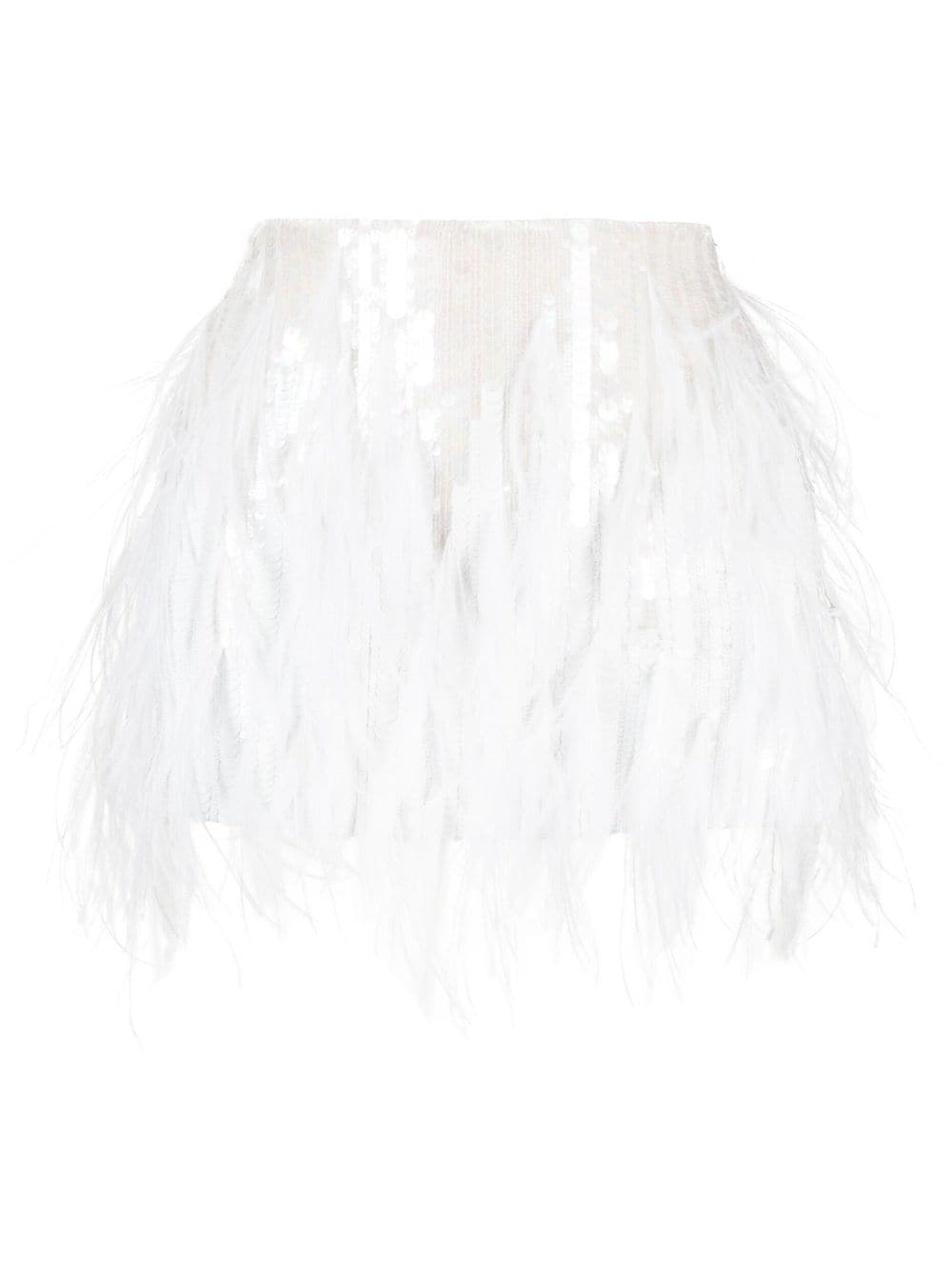 Retrofete Athana feather sequin mini skirt - White von Retrofete