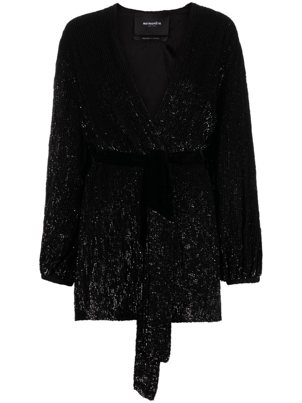 Retrofete Gabrielle sequinned wrap minidress - Black von Retrofete