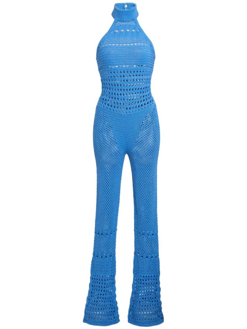 Retrofete Kalena crochet halterneck jumpsuit - Blue von Retrofete