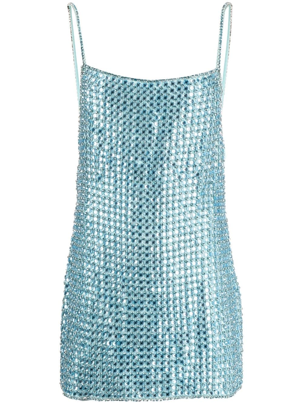 Retrofete Leona crystal-embellished dress - Blue von Retrofete