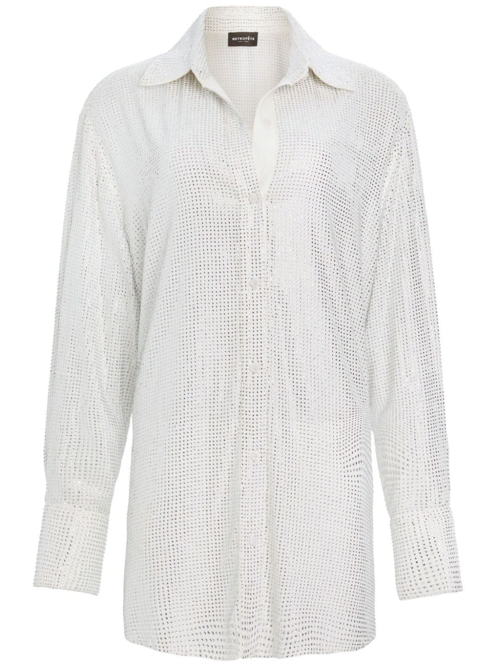 Retrofete Maddox crystal-embellished shirtdress - White von Retrofete