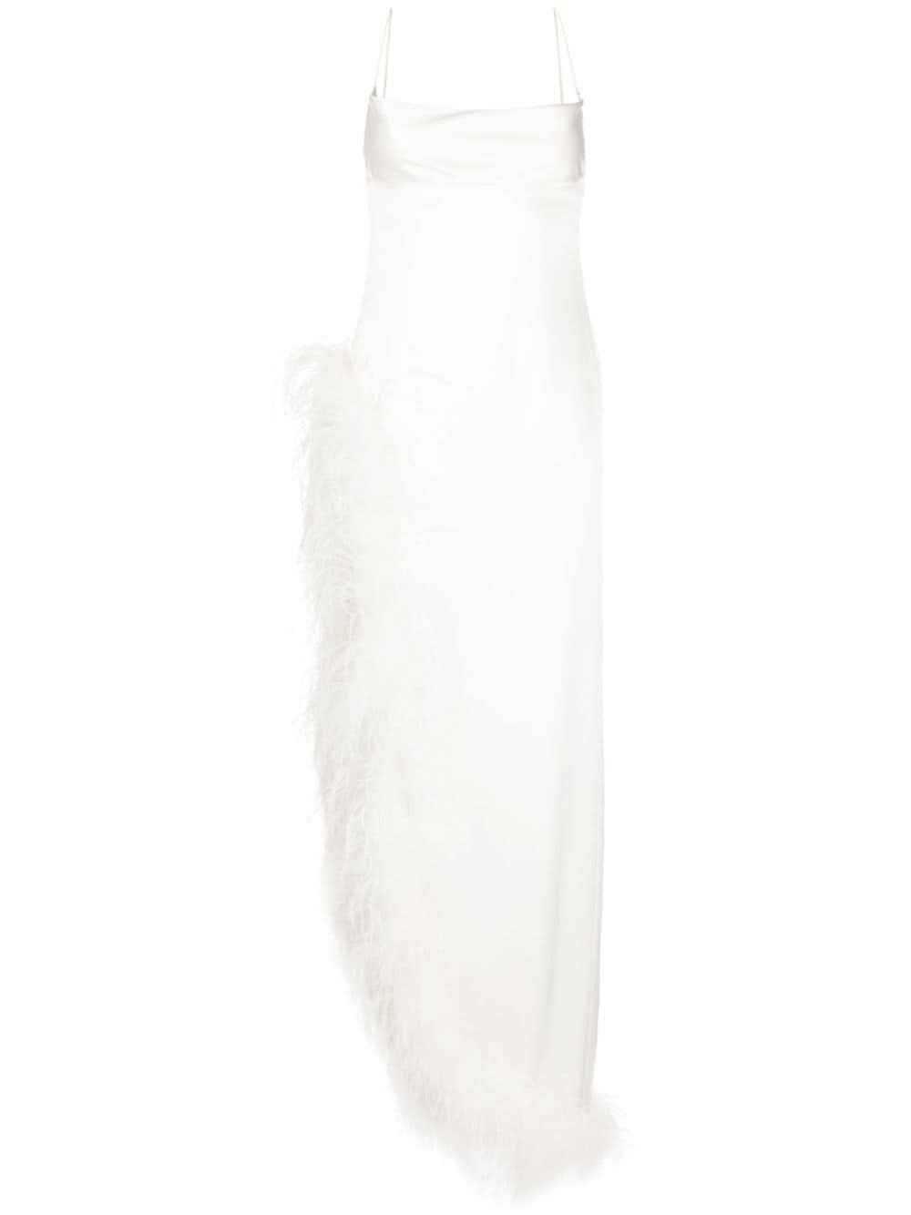 Retrofete Priscilla feather long dress - White von Retrofete
