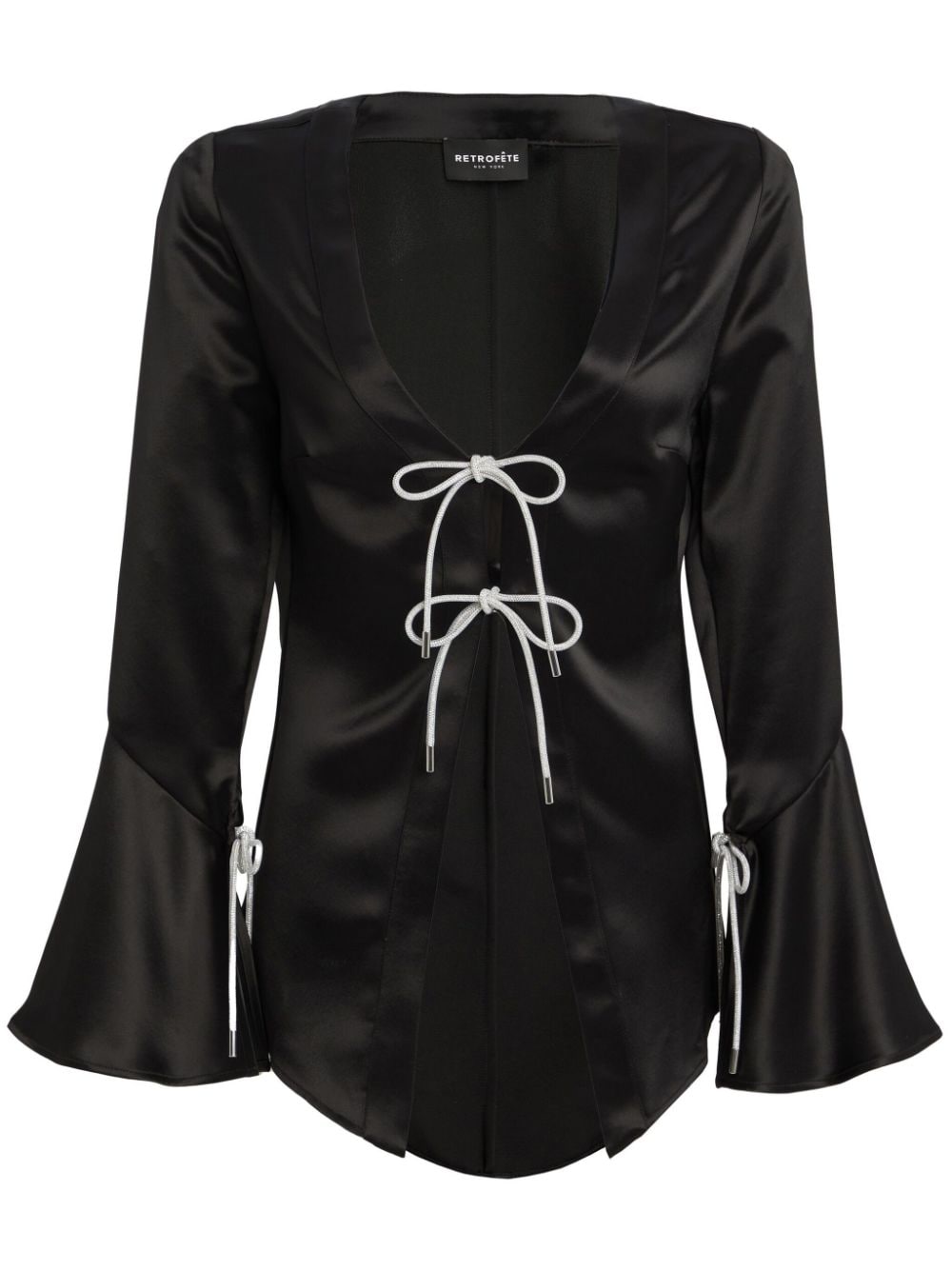 Retrofete Svea satin blouse - Black von Retrofete