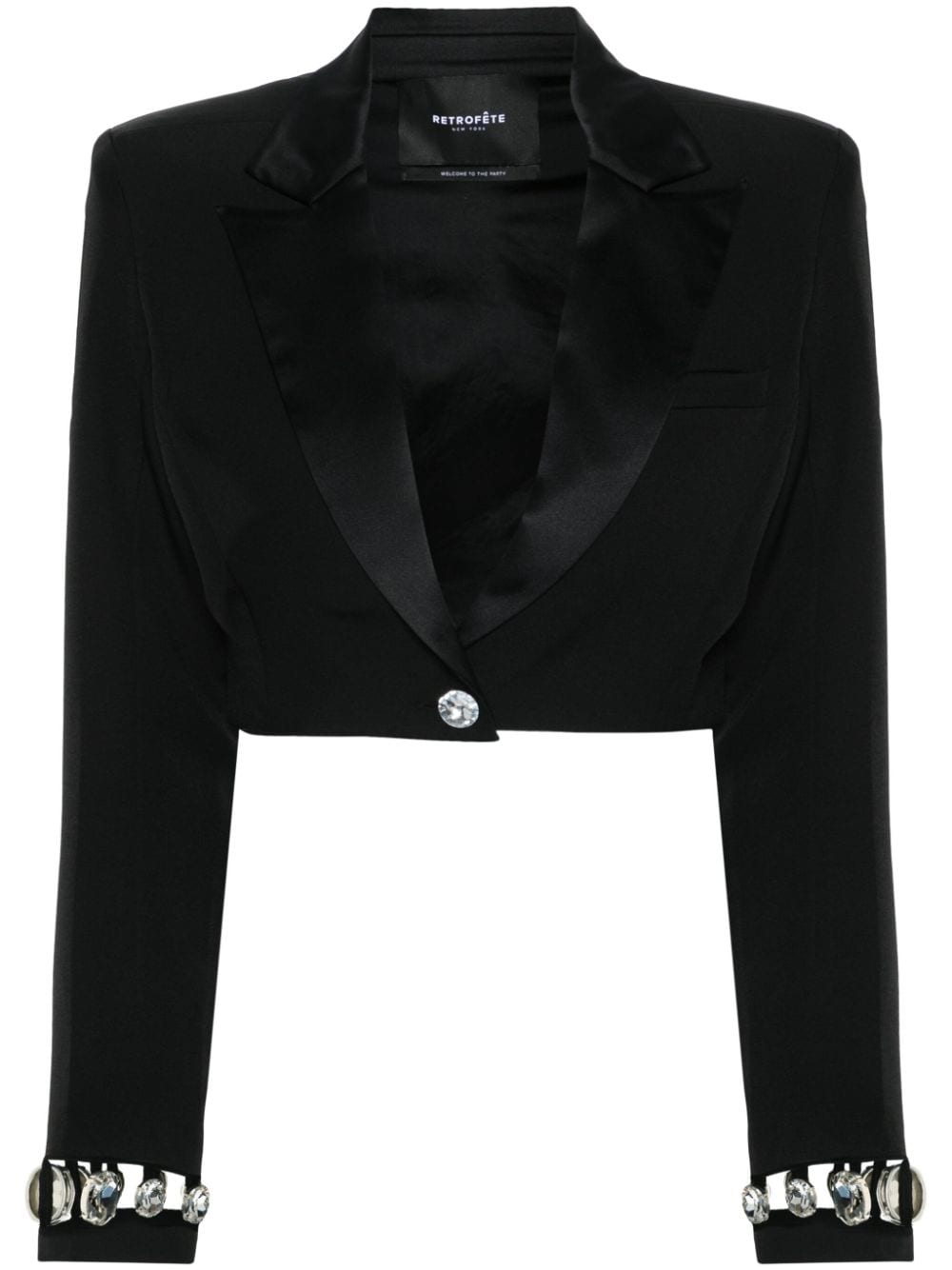 Retrofete Tyla crystal-embellished cropped blazer - Black von Retrofete