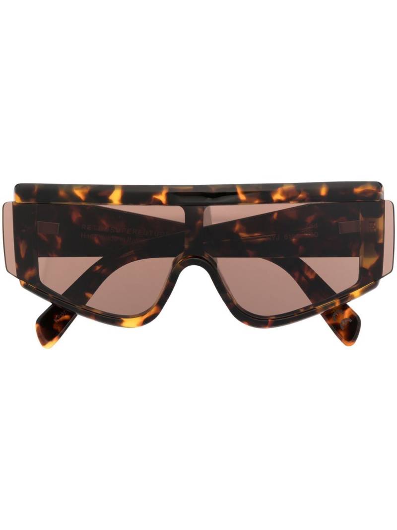 Retrosuperfuture Zed Burnt-Havana shield sunglasses - Brown von Retrosuperfuture