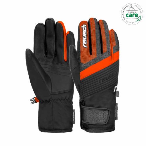 Reusch Duke R-TEX XT Kinder Skihandschuh - blk/blk mel/s.ora (Grösse: 4.5) von Reusch