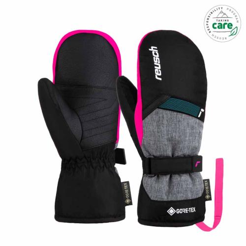 Reusch Flash GORE-TEX Mitten Kinder Skihandschuh - blk/blk mel/pinkg (Grösse: 5) von Reusch