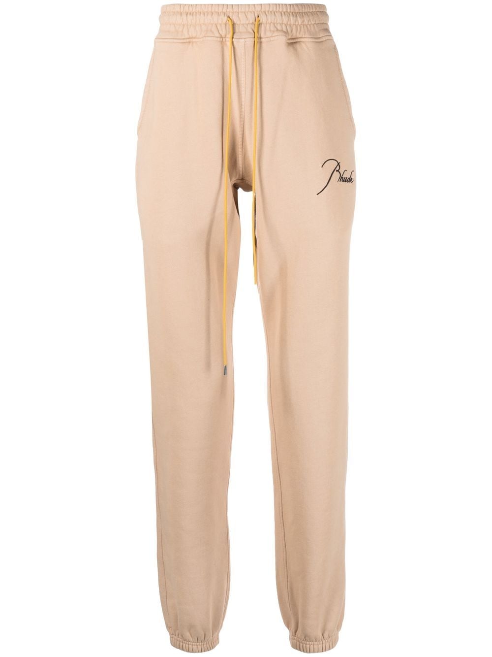 RHUDE embroidered-logo cotton track pants - Neutrals von RHUDE