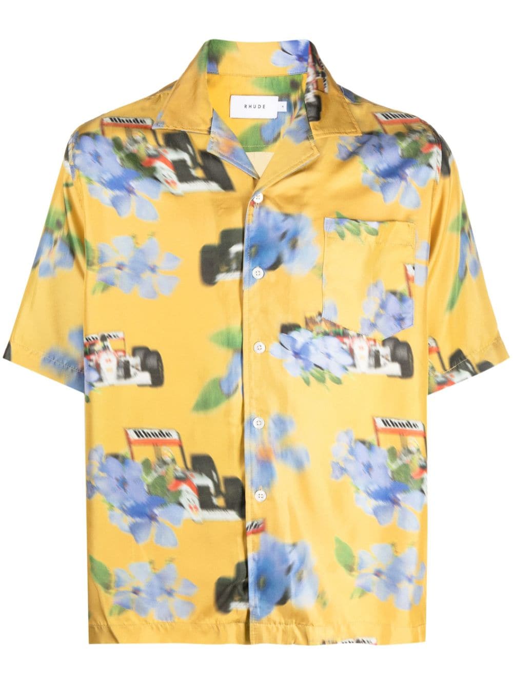 RHUDE floral-print silk shirt - Yellow von RHUDE