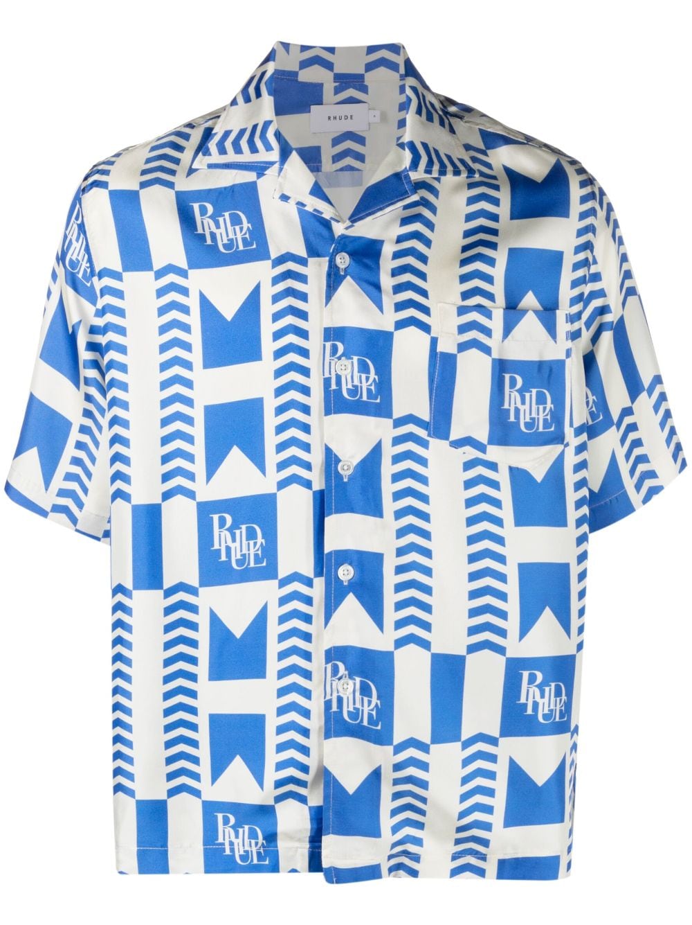 RHUDE graphic-print silk shirt - Blue von RHUDE