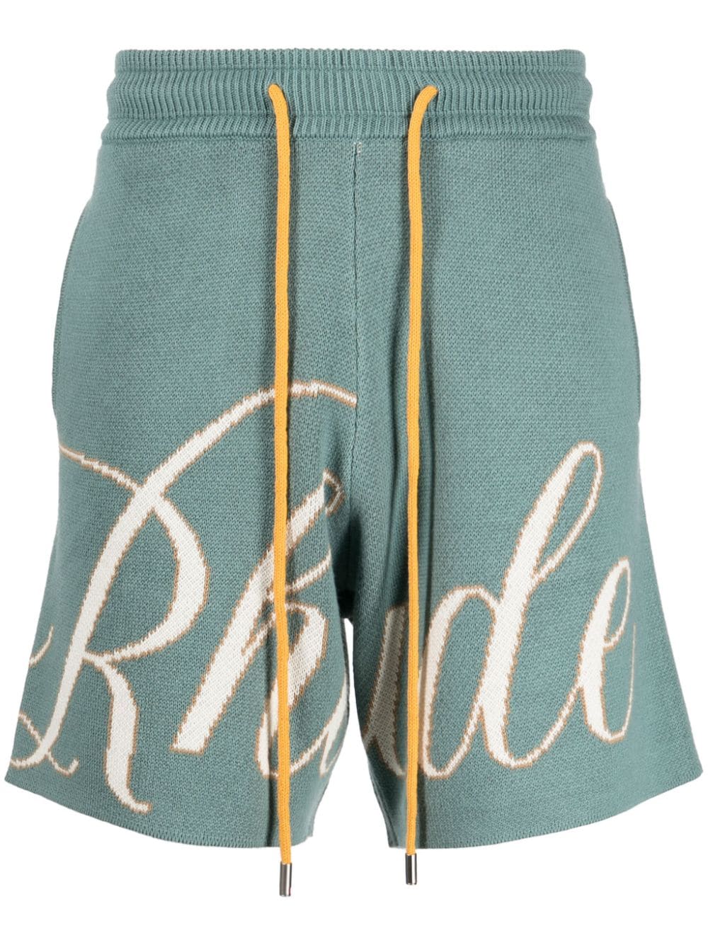 RHUDE intarsia-logo knitted shorts - Green von RHUDE
