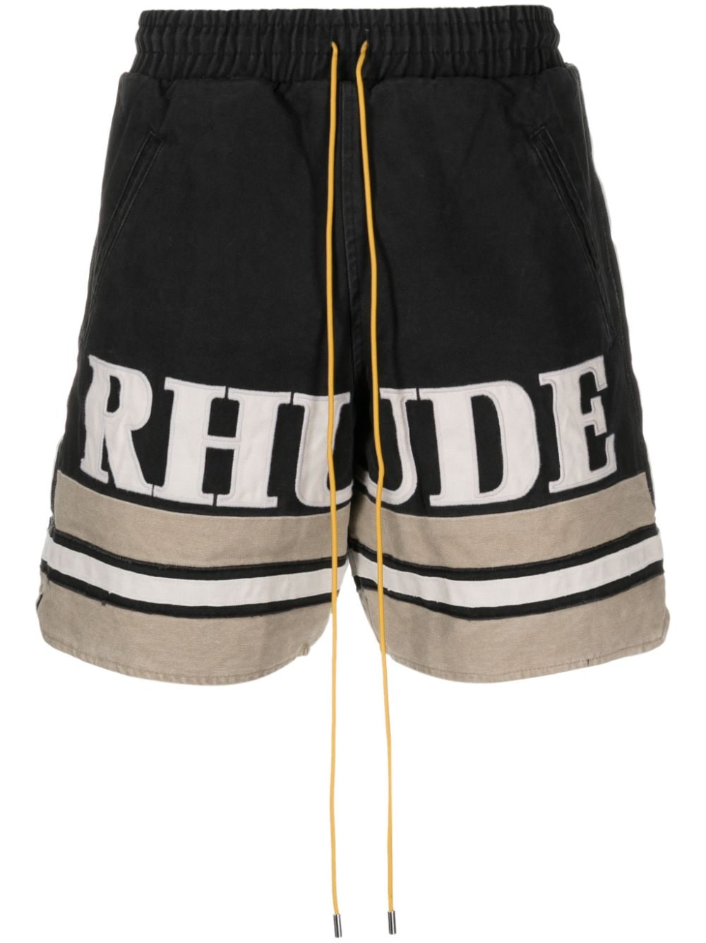 RHUDE logo-embroidered cotton shorts - Black von RHUDE