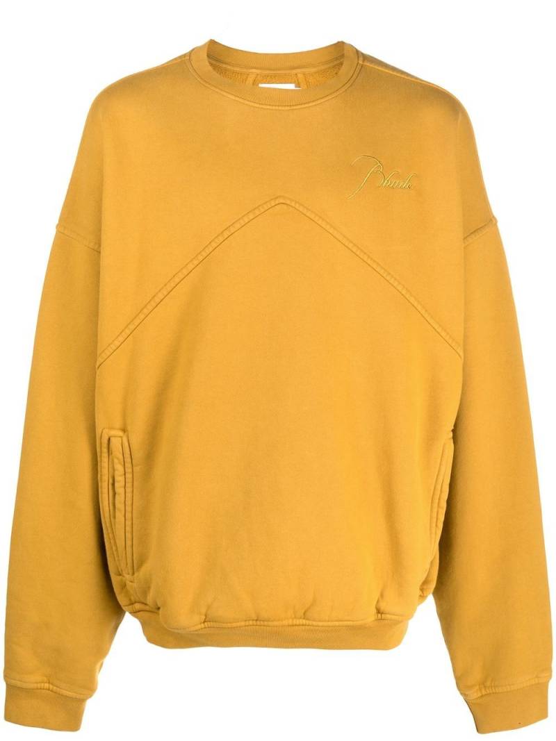 RHUDE logo-embroidered panelled sweatshirt - Yellow von RHUDE