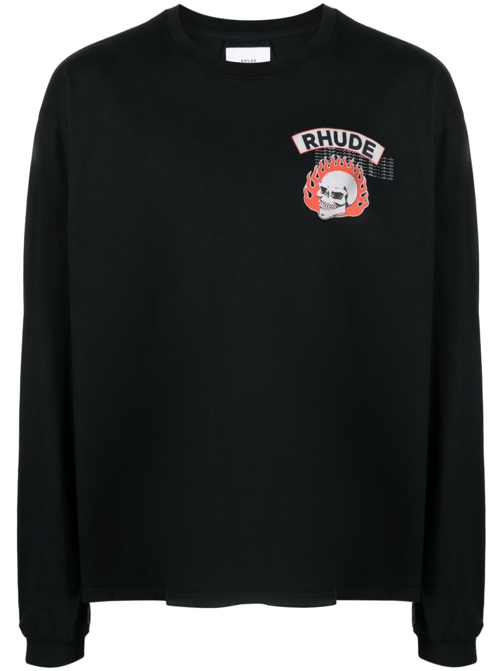 RHUDE long-sleeve cotton T-shirt - Black von RHUDE