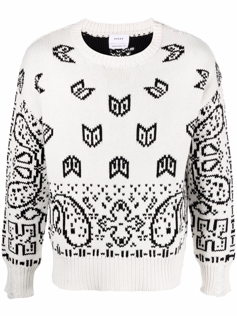 RHUDE paisley-print cotton jumper - White von RHUDE