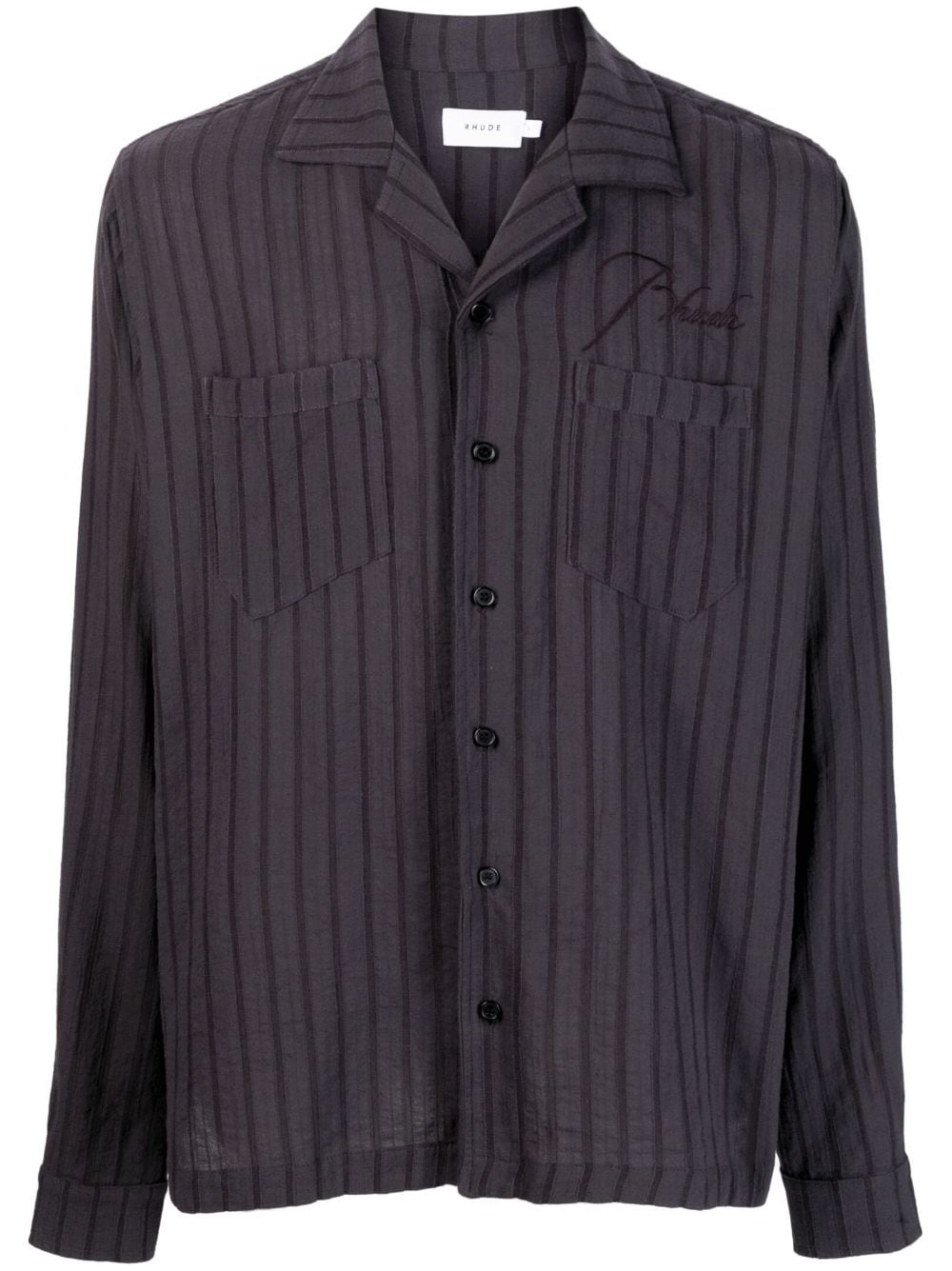 RHUDE striped cotton shirt - Grey von RHUDE