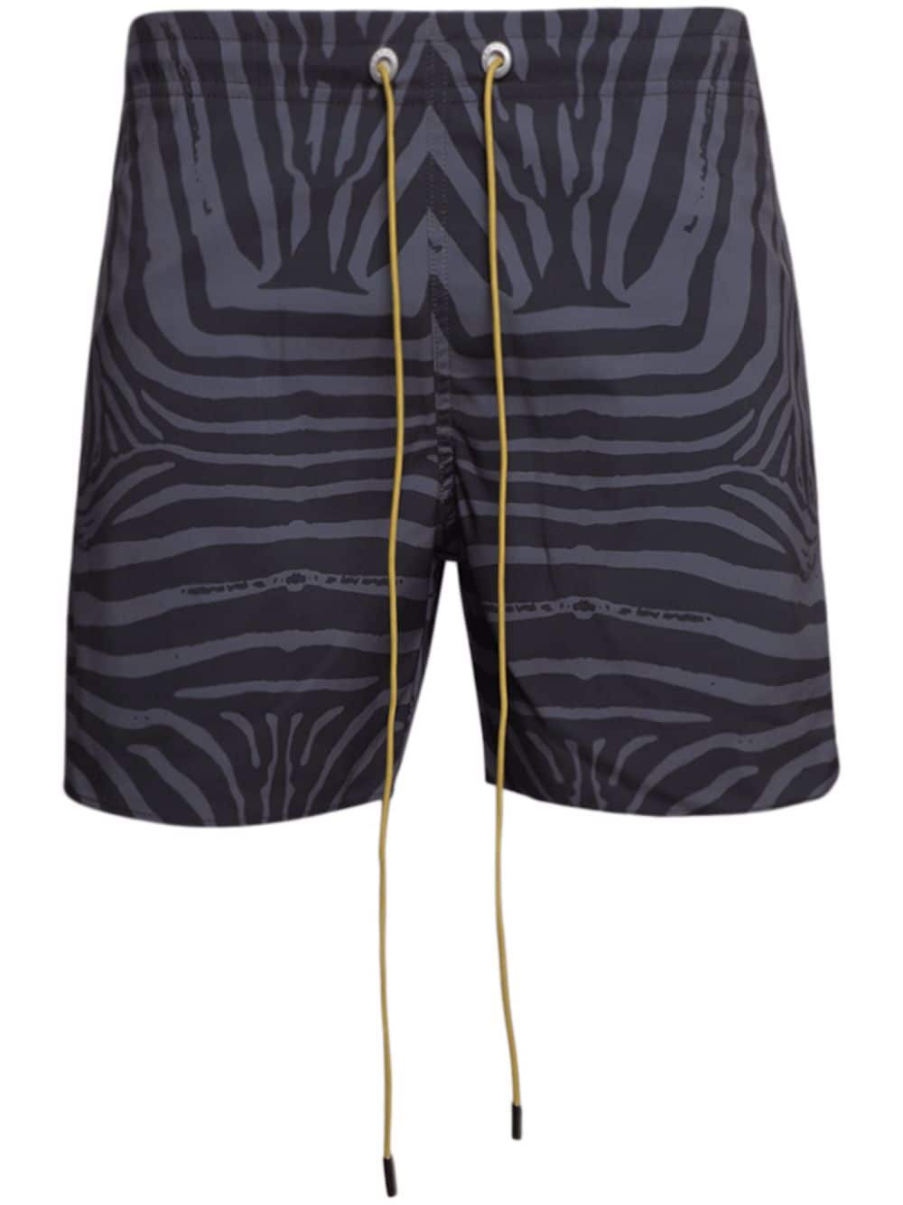 RHUDE zebra-print drawstring-waist swim shorts - Grey von RHUDE