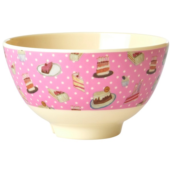 Rice - Melamine Bowl with Print - Schüssel Gr 300 ml rosa von Rice