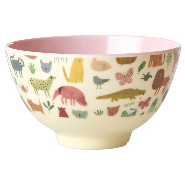 Rice - Melamine Bowl with Print - Schüssel Gr 700 ml beige von Rice