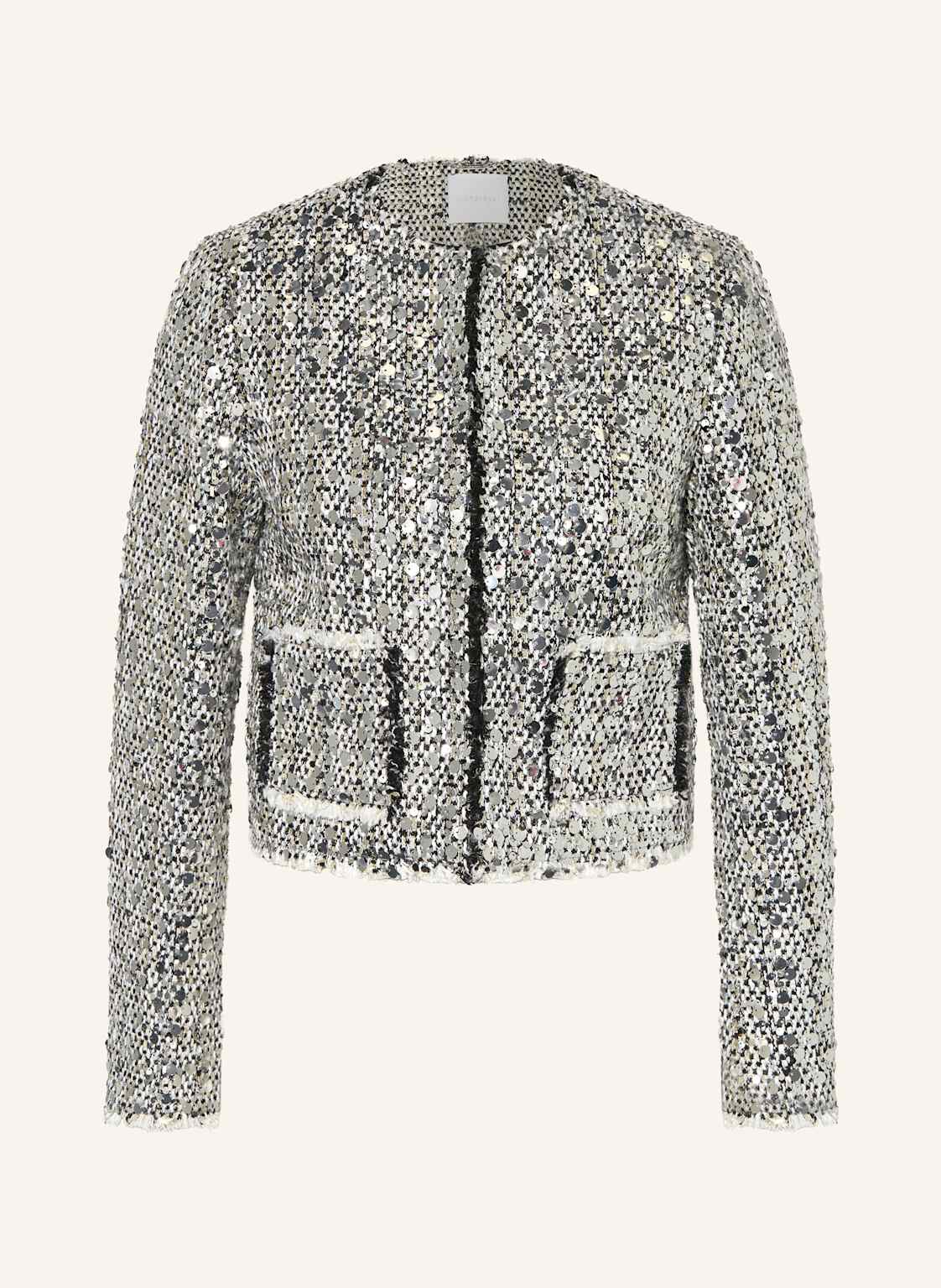 Rich & Royal Kastenjacke Aus Tweed Mit Pailletten silber von Rich & Royal