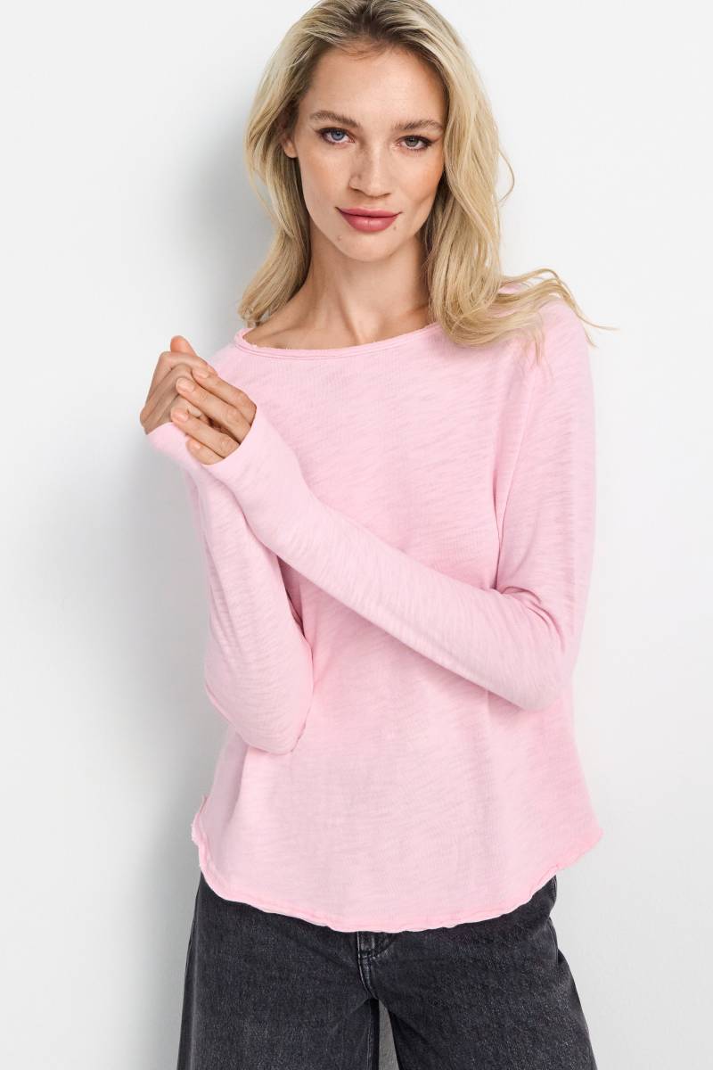 RICHROYAL Langarmshirt »2409 O HJ LS«, mit offener Ausschnittkante und Saum von RICHROYAL