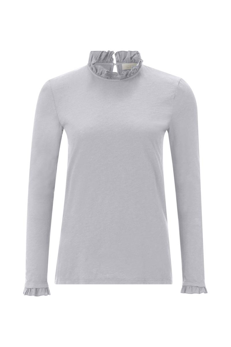RICHROYAL Langarmshirt »2409 O Slub F LS«, mit Rüschenkante an Ausschnitt und Ärmelsaum von RICHROYAL