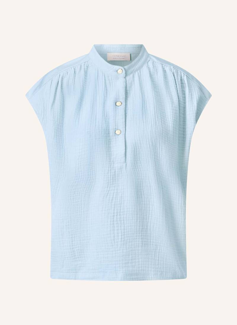 Rich & Royal T-Shirt Im Materialmix blau von Rich & Royal
