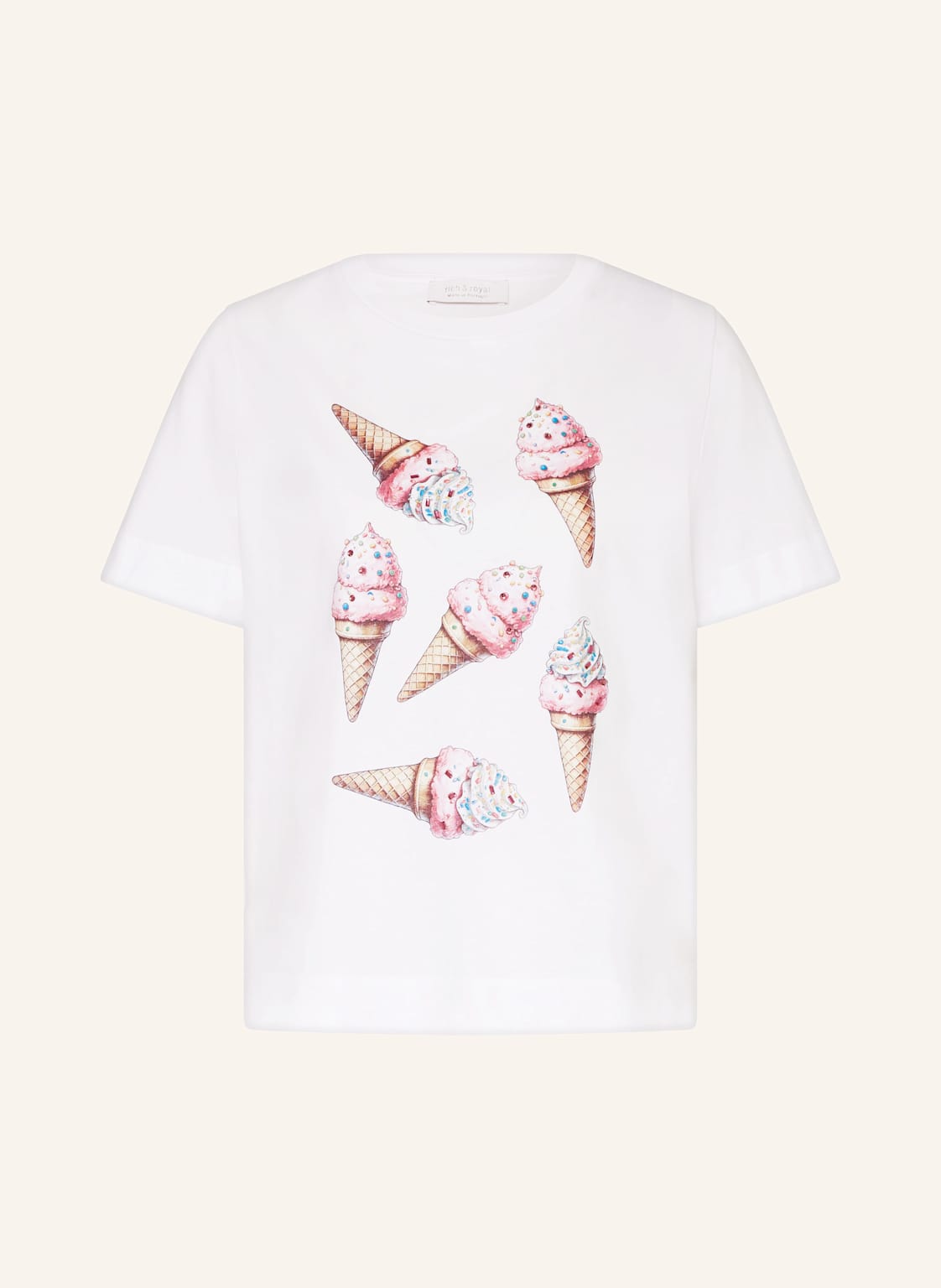 Rich & Royal T-Shirt Mit Schmucksteinen weiss Rich & Royal T-Shirt Mit Schmucksteinen weiss von Rich & Royal