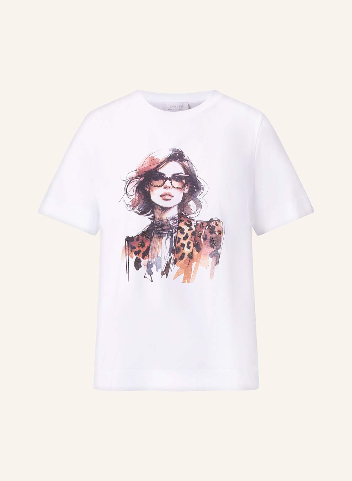 Rich & Royal T-Shirt Mit Schmucksteinen weiss von Rich & Royal