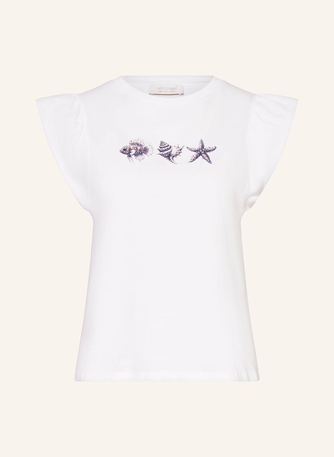 Rich & Royal T-Shirt Mit Schmucksteinen weiss von Rich & Royal