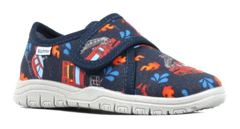 Richter Hausschuh »WMS: mittel«, Klettschuh, Kindergarten Schuh mit coolen Feuerwehr-Motiven von Richter
