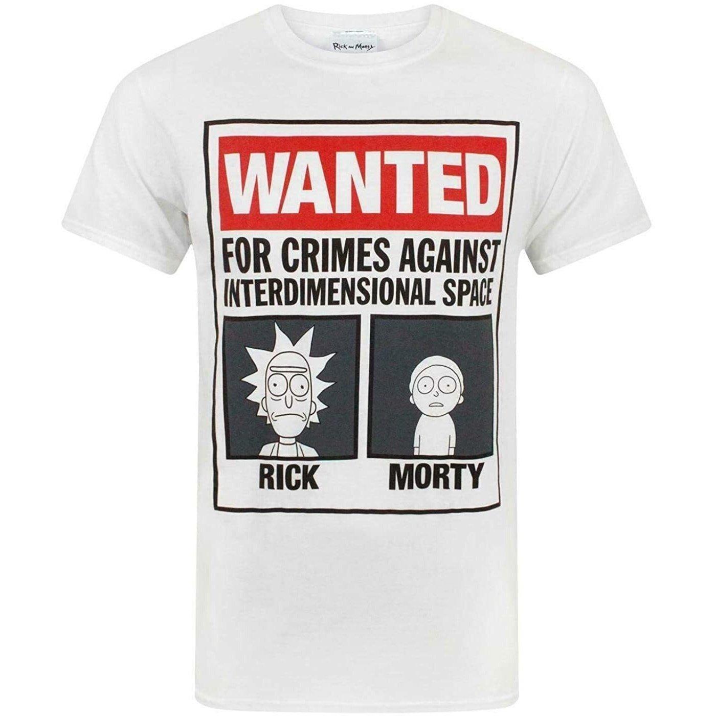 Tshirt Wanted Herren Weiss L von Rick And Morty