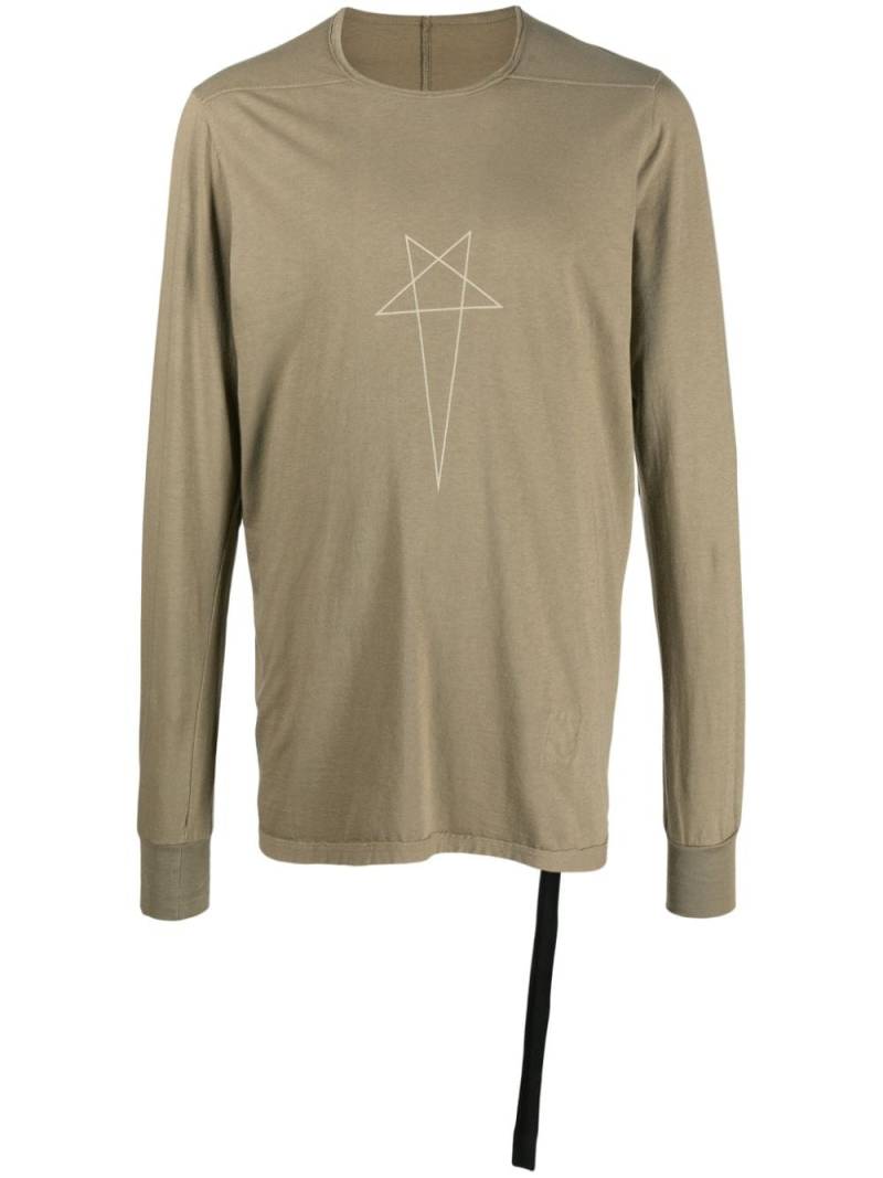 Rick Owens DRKSHDW Pentagram logo-print cotton T-shirt - Green von Rick Owens DRKSHDW