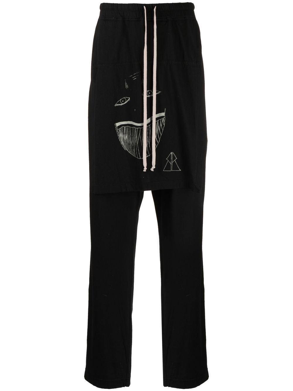 Rick Owens DRKSHDW Toothface Belas crop-crotch track pants - Black von Rick Owens DRKSHDW