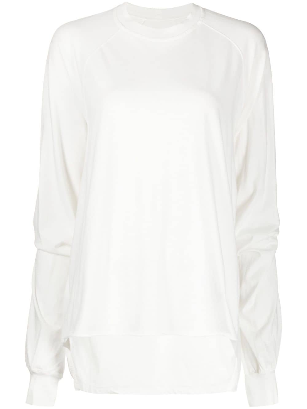 Rick Owens DRKSHDW asymmetric distressed cotton sweatshirt - White von Rick Owens DRKSHDW