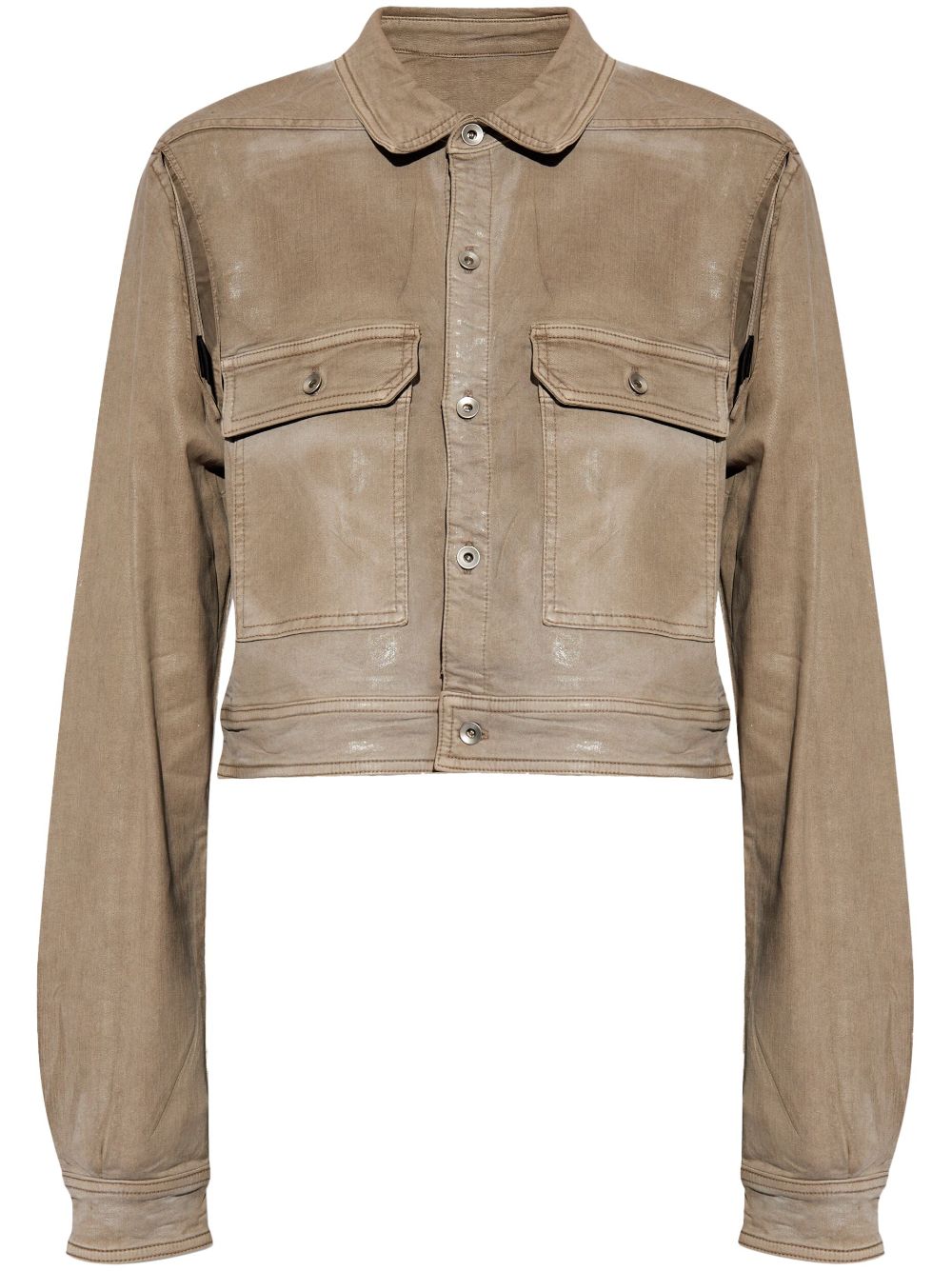 Rick Owens DRKSHDW cut-out foiled denim jacket - Neutrals von Rick Owens DRKSHDW