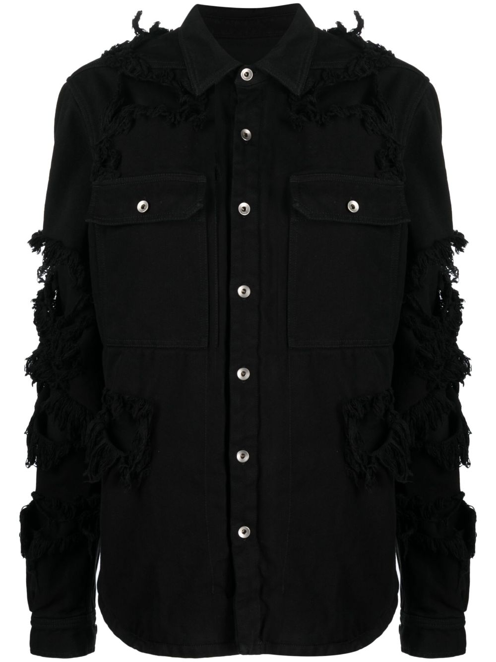 Rick Owens DRKSHDW frayed denim jacket - Black von Rick Owens DRKSHDW