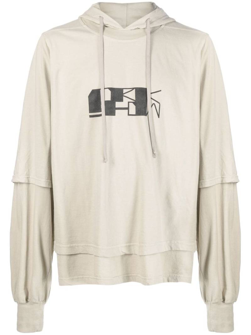 Rick Owens DRKSHDW graphic-print long sleeves hoodie - Neutrals von Rick Owens DRKSHDW