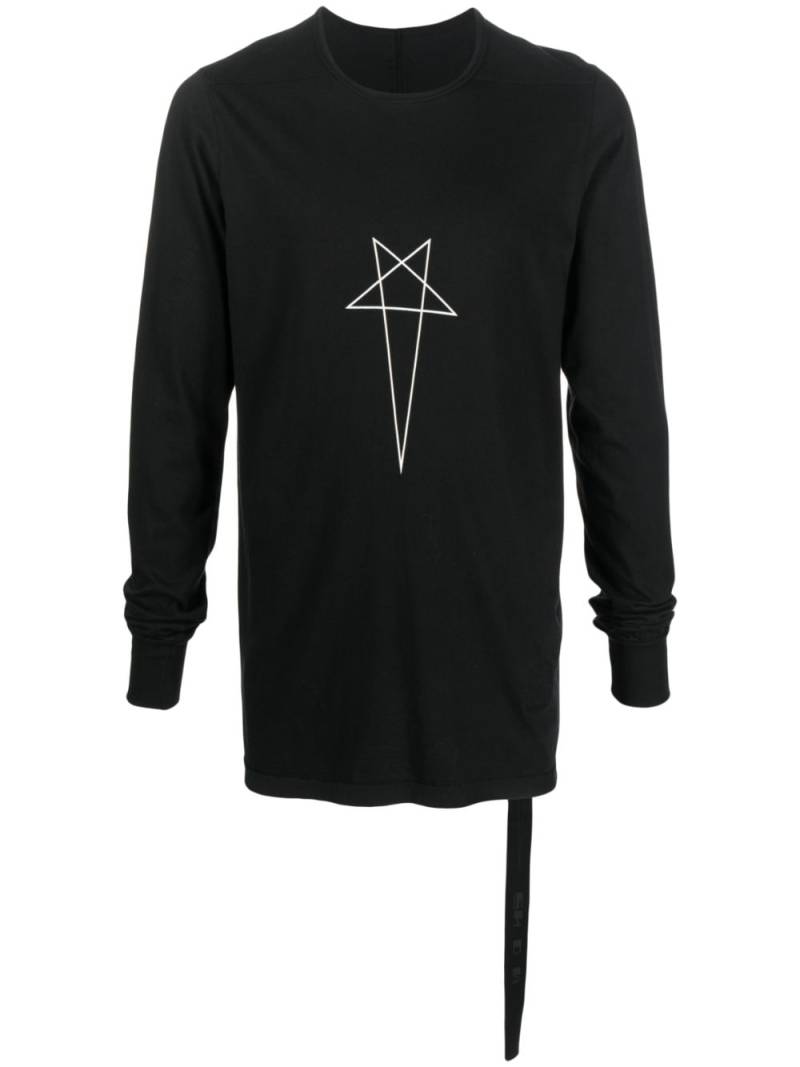 Rick Owens DRKSHDW logo-print cotton jumper - Black von Rick Owens DRKSHDW