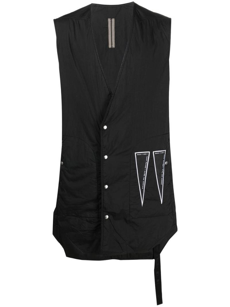 Rick Owens DRKSHDW logo-print sleeveless coat - Black von Rick Owens DRKSHDW
