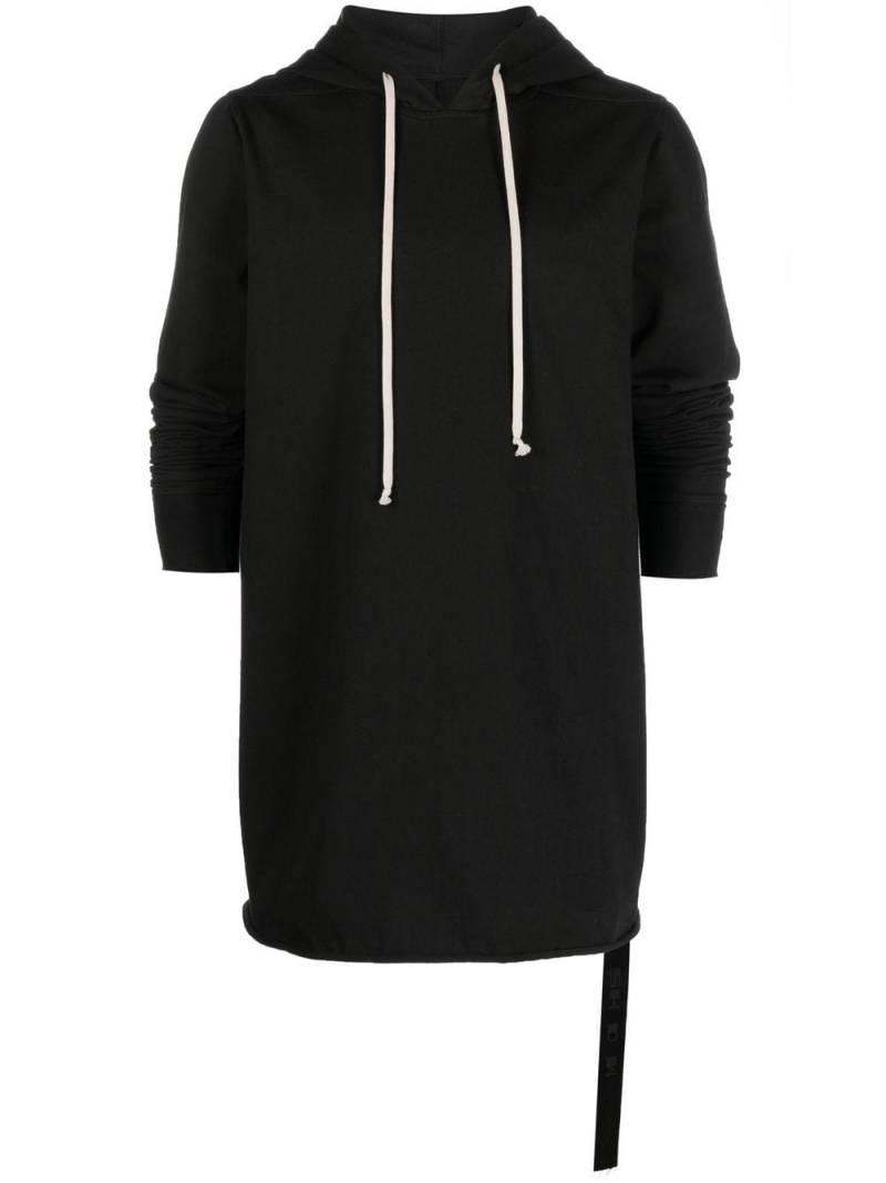 Rick Owens DRKSHDW longline organic drawstring hoodie - Black von Rick Owens DRKSHDW