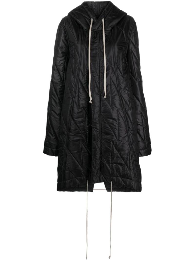 Rick Owens DRKSHDW quilted hooded parka - Black von Rick Owens DRKSHDW