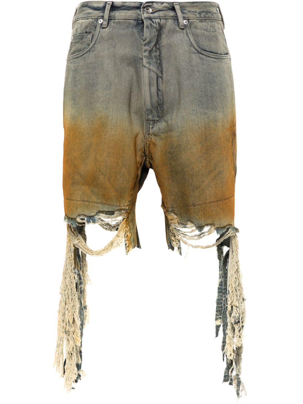 Rick Owens DRKSHDW ripped distressed denim shorts - Blue von Rick Owens DRKSHDW