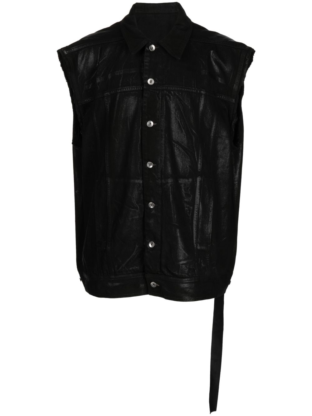 Rick Owens DRKSHDW sleeveless wax-coated cotton vest - Black von Rick Owens DRKSHDW