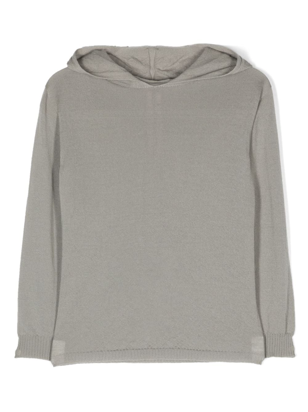 Rick Owens Kids fine-knit virgin wool hoodie - Grey von Rick Owens Kids