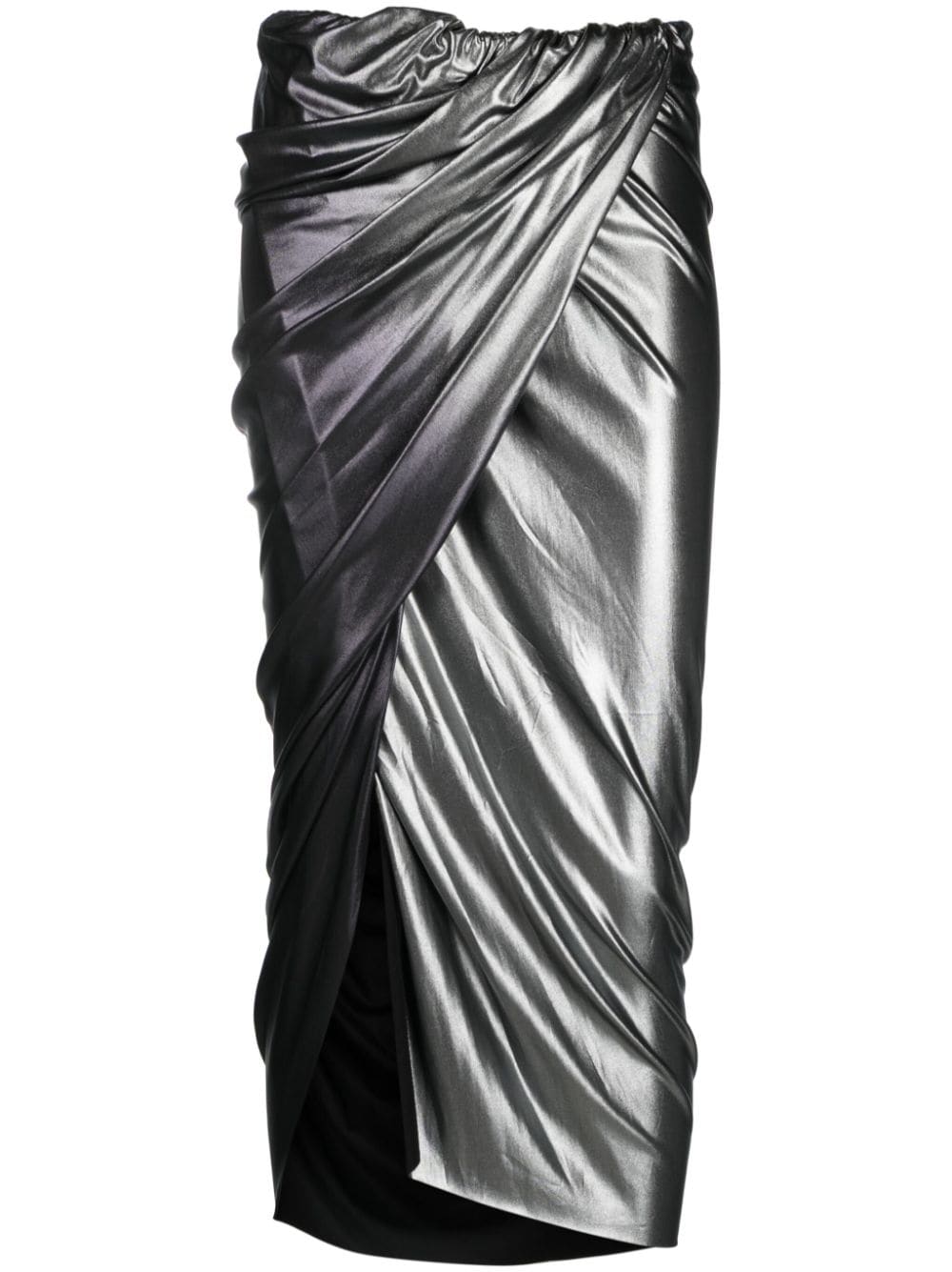 Rick Owens Lilies ombré-effect draped midi skirt - Grey von Rick Owens Lilies