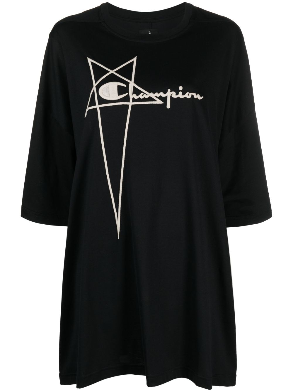 Rick Owens X Champion logo-embroidered cotton T-shirt - Black von Rick Owens X Champion