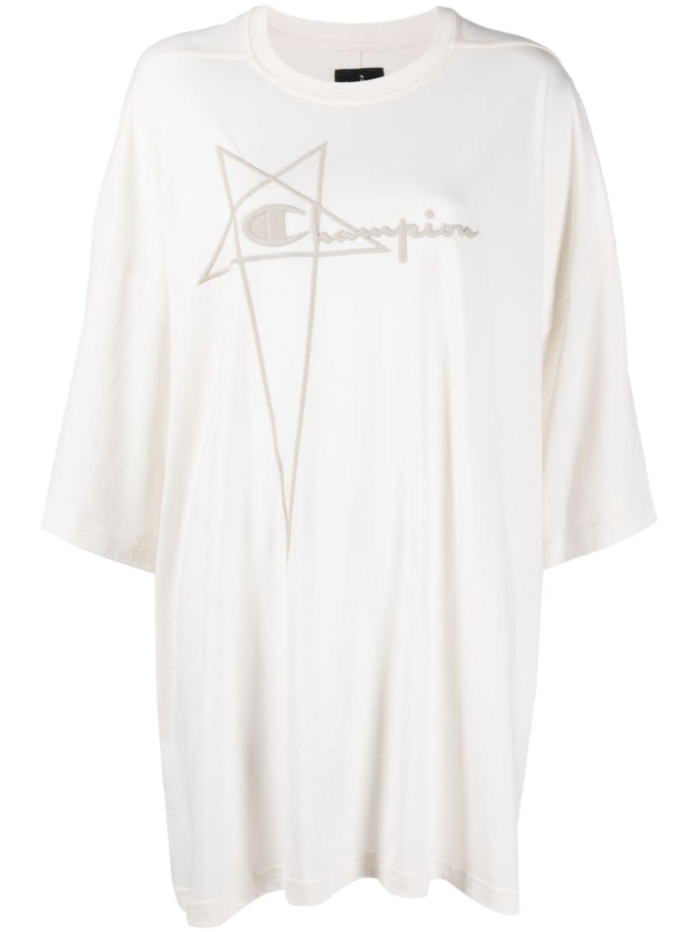 Rick Owens X Champion logo-embroidered cotton T-shirt - Neutrals von Rick Owens X Champion