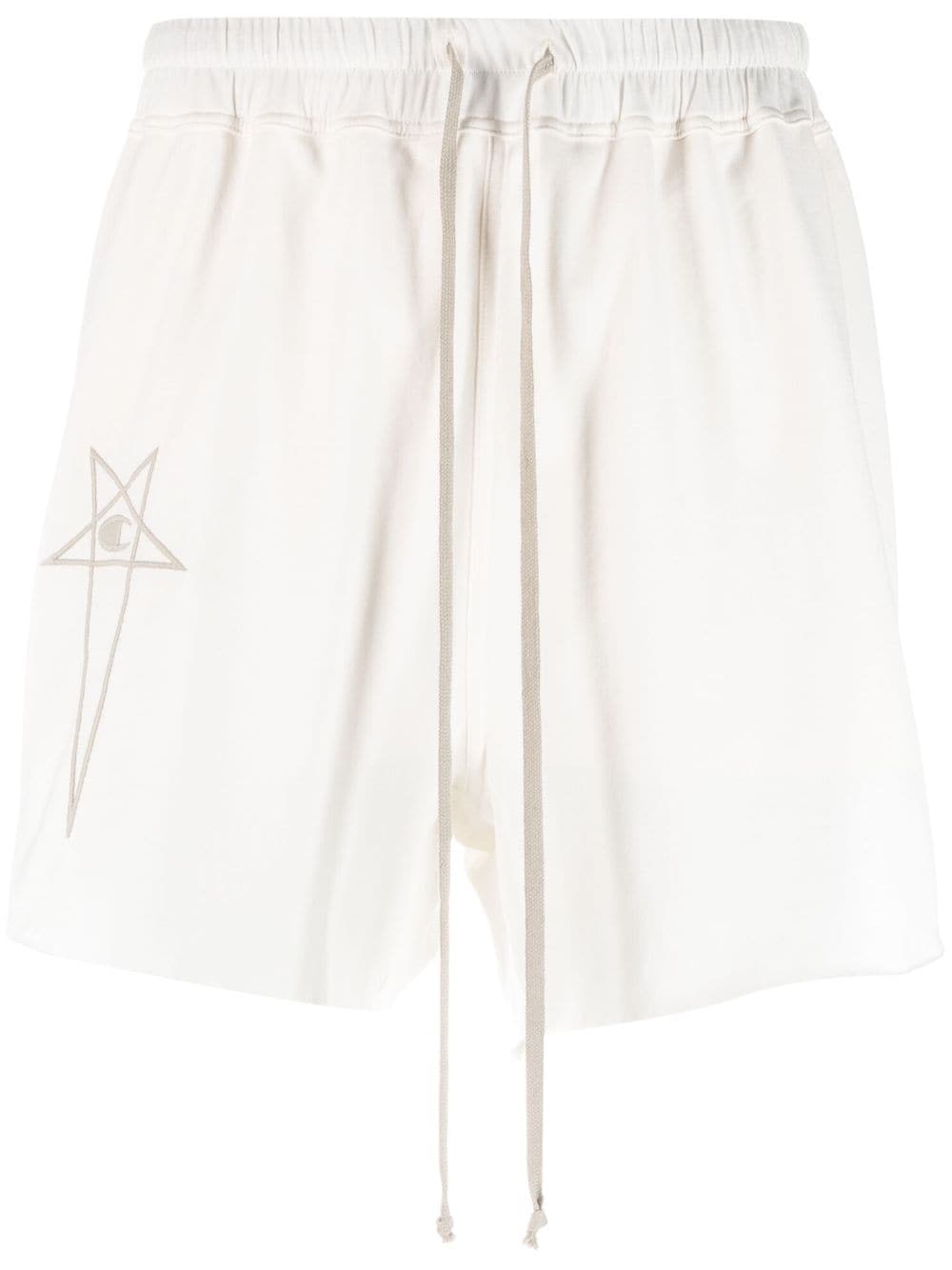 Rick Owens X Champion logo-embroidered cotton track shorts - White von Rick Owens X Champion